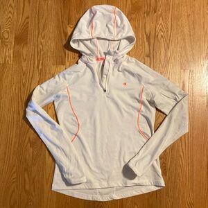White athletic quarter zip